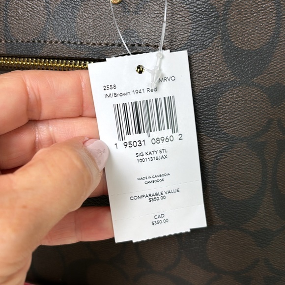 NWT💃Coach Katy Satchel Crossbody In Signature Canvas Purse - Picture 8 of 8